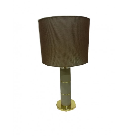 CANDEEIRO (03)  CM3X76.06.03 MESA 3X76 TOUPE DOURADO ABAJ. TECI303025VI BEGE ESCURO