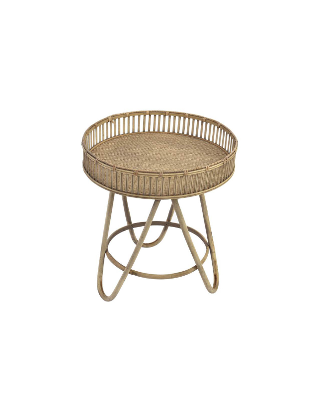 MESA RATAN BAMBU 52*59 NATURAL - MB-154217