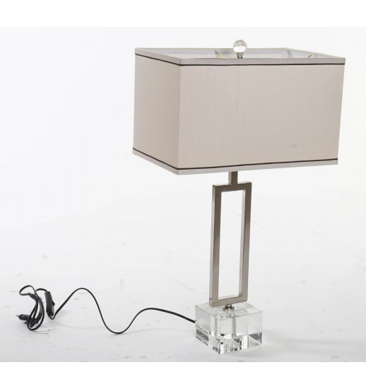 CANDEEIRO DE MESA VIDRO METAL 38*23*69 CROMADO - LA-159386