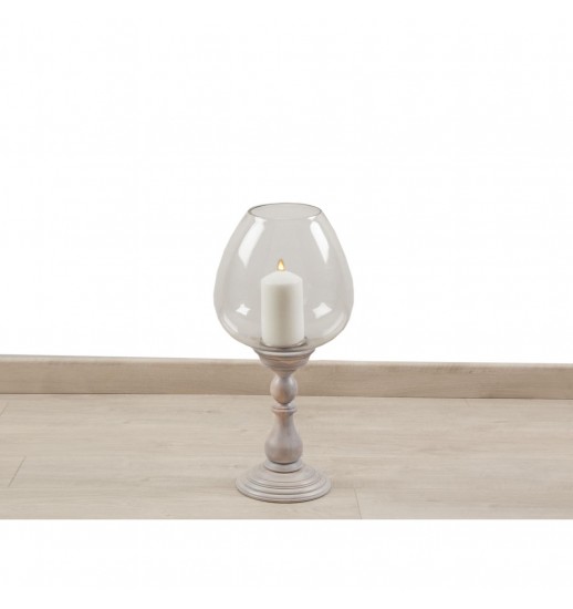 PORTA VELA MADEIRA C/ VIDRO F/TACA  - 2817