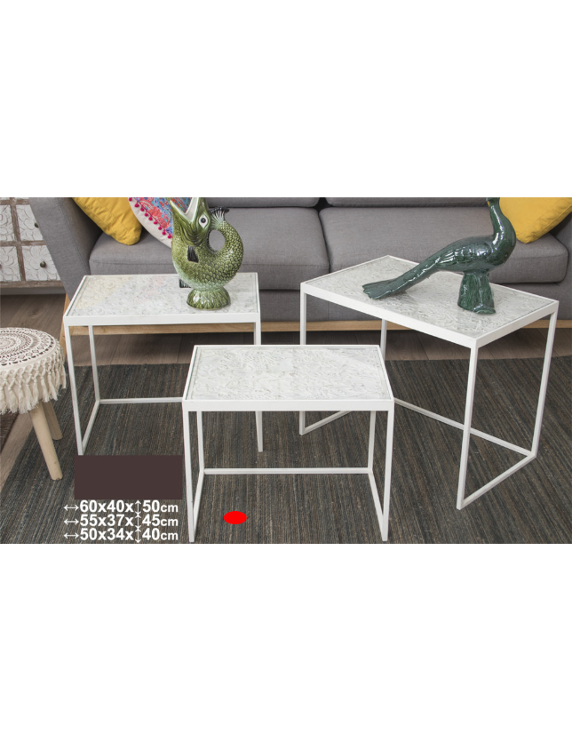 MESA DE APOIO MADEIRA METAL PEQUENA 50*34*40CM - 49545