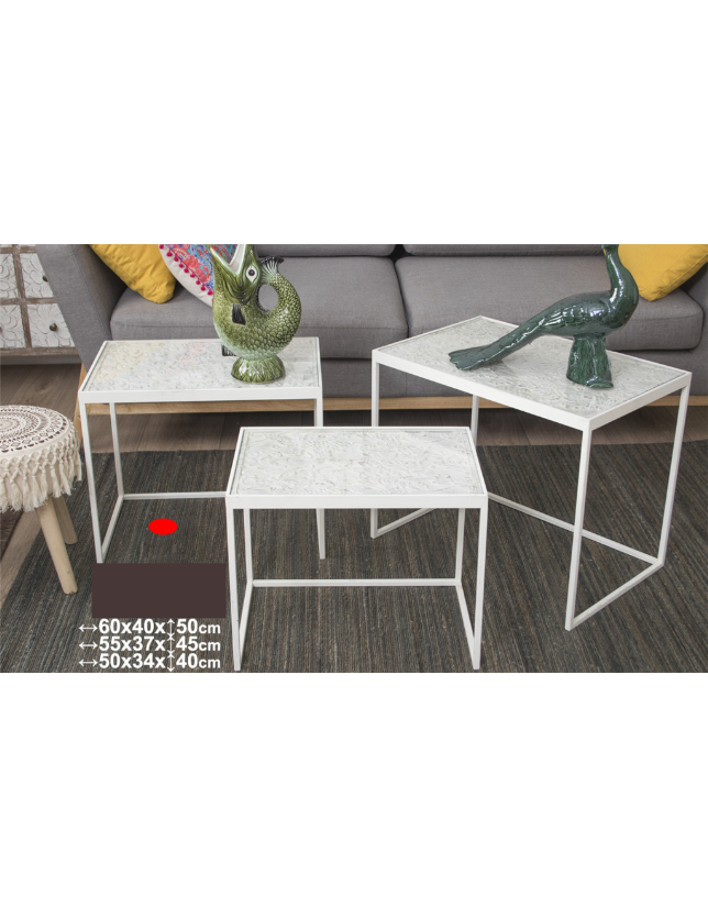 MESA DE APOIO MADEIRA METAL MEDIA 55*37*45CM - 49545
