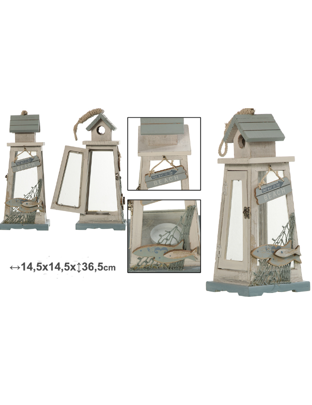 SUPORTE MADEIRA PARA VELA PESCA 14.5*14.5*36.5 - 62084