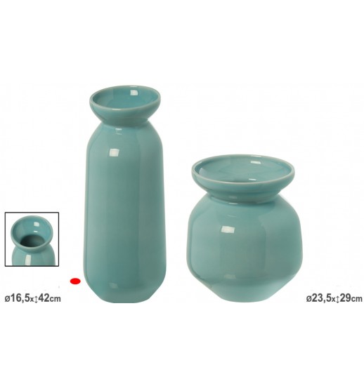 JARRA CERAMICA 42 CM TURQUESA - 59954