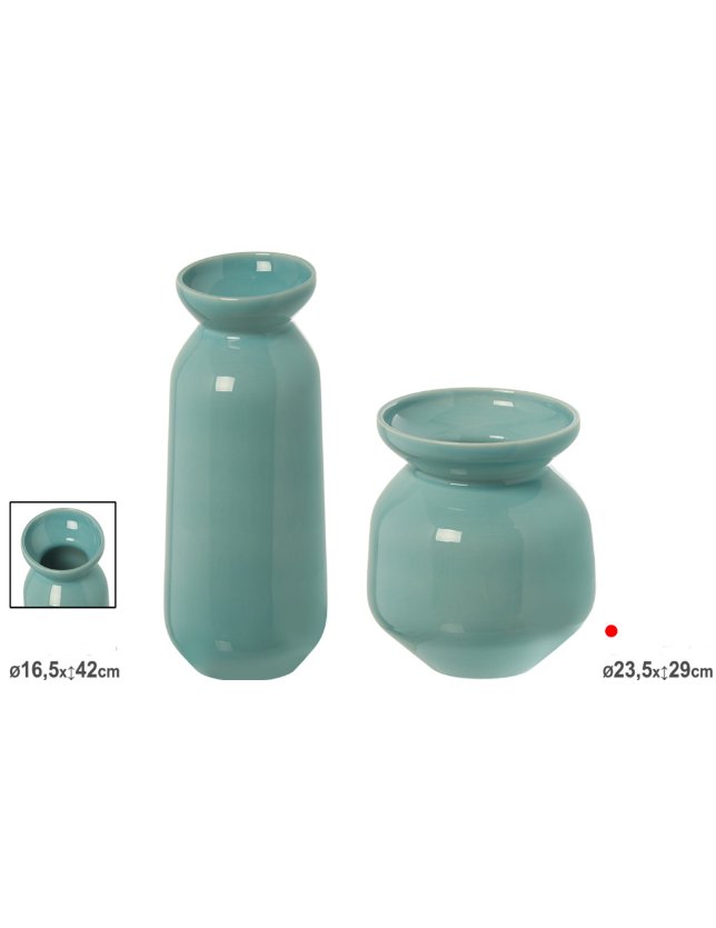 JARRA CERAMICA 29 CM TURQUESA - 59955