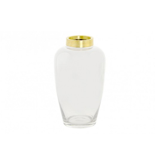 VASO VIDRO METAL 15*15*27 DEFUMADO - JV-155469