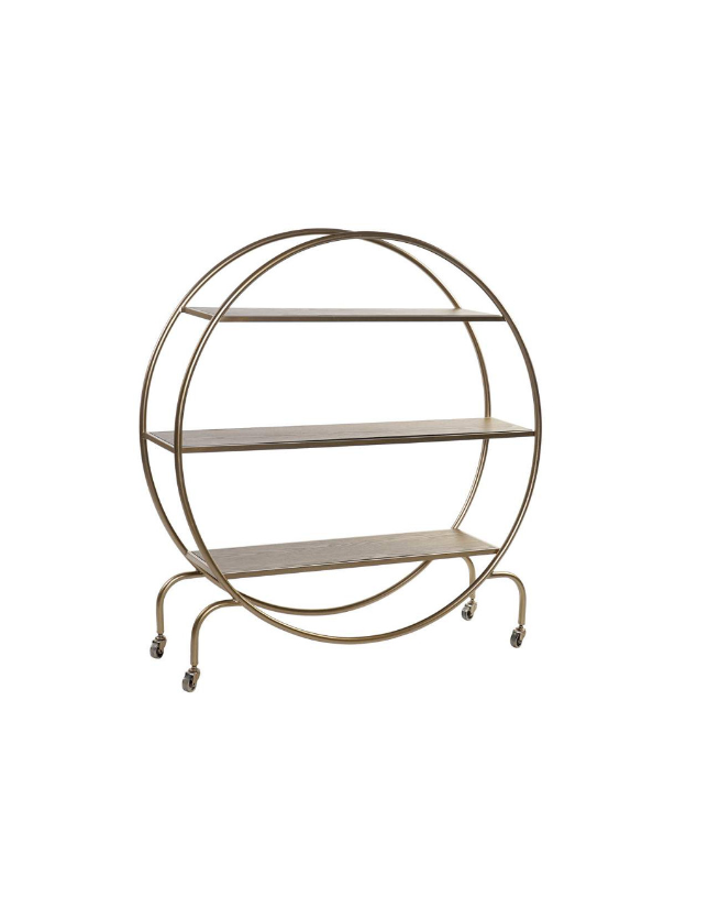 ESTANTE MADEIRA METAL 104*26*109 RODAS - MB-157973