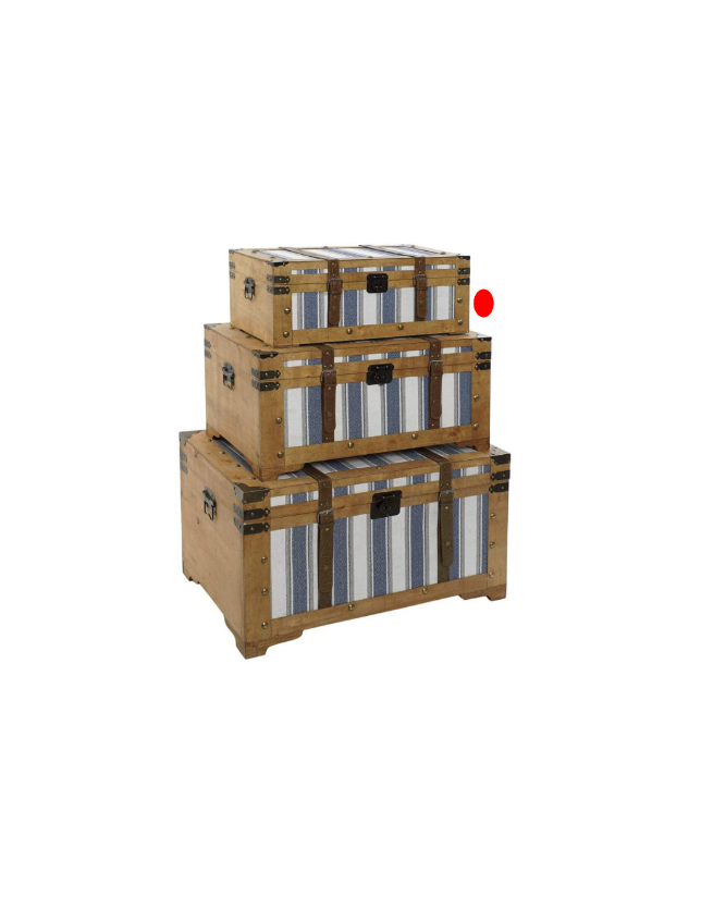 BAU PEQUENO MADEIRA TECIDO - MB158267