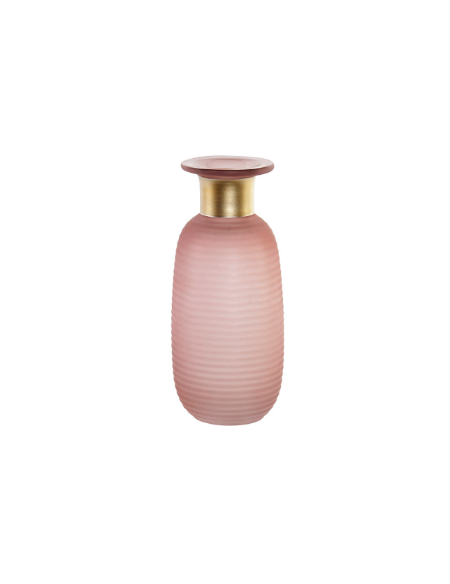 VASO VIDRO 11*11*27 ROSA - JV-158468