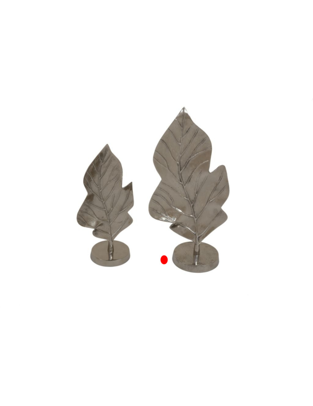 FIGURA DECORATIVA FOLHA PRATA AC INOX GRANDE 52*15*25 - 1021200