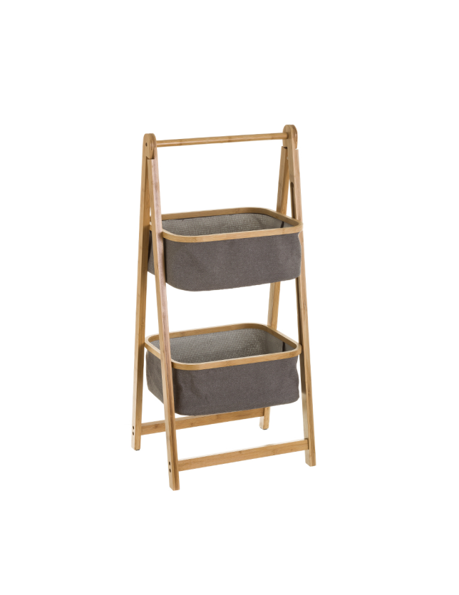 ESTANTE COM DOIS CESTOS BAMBU TECIDO 45*35.5*98 - 125799