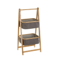 ESTANTE COM DOIS CESTOS BAMBU TECIDO 45*35.5*98 - 125799