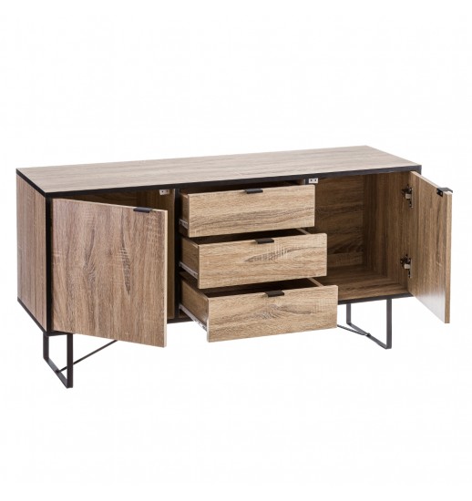 MOVEL APOIO 2 GAVETAS 3 PORTAS MDF/METAL 120*39*60 - 125891