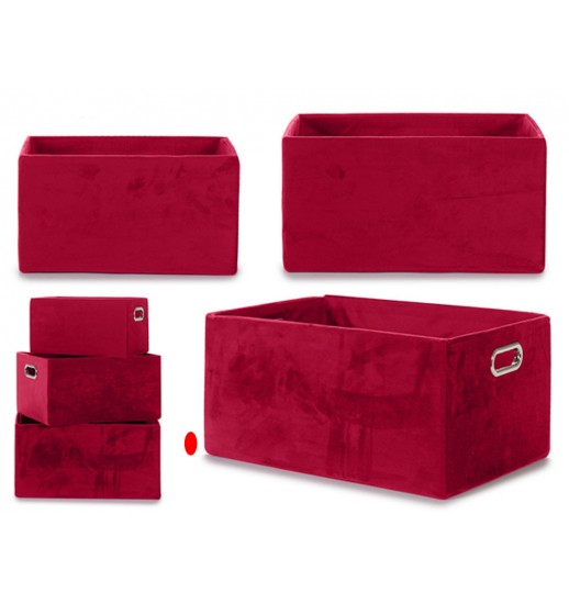 CESTO DE VELUDO COR ROSA GRANDE  - 84876