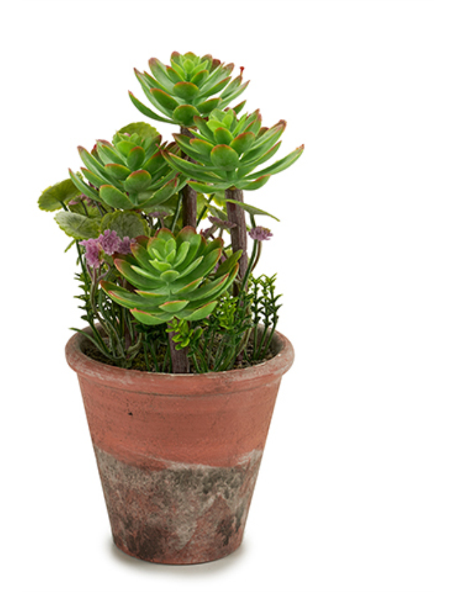 PLANTA ARTIFICIAL VASO ENVELHECIDO MEDIO SORTIDOS - 22218