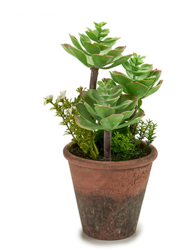 PLANTA ARTIFICIAL VASO ENVELHECIDO MEDIO SORTIDOS - 22218 2