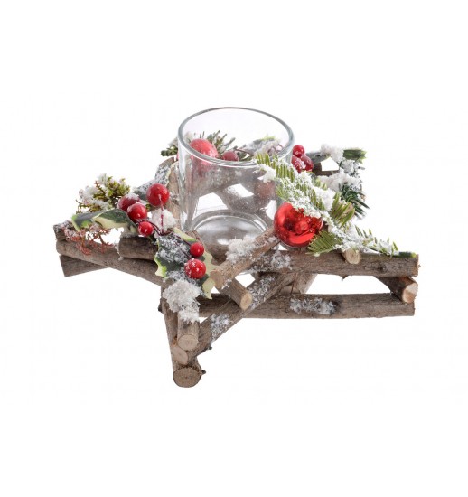 PORTA VELA RATAN VIDRO 23*23*9.5 NEVADO - NV-160839