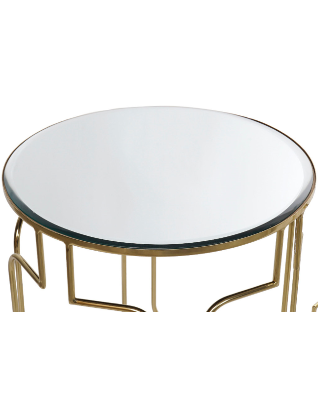 MESA APOIO METAL DOURADO C/ TAMPO ESPELHO MEDIA - MB-161854 2