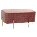 BANQUETA METAL DOURADO / POLIESTER ROSA 91*46.5*42 - MB-165840