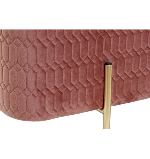 BANQUETA METAL DOURADO / POLIESTER ROSA 91*46.5*42 - MB-165840