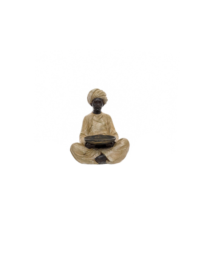 ESCULTURA EM POLIRESINA INDIANO COM TACA - 77911