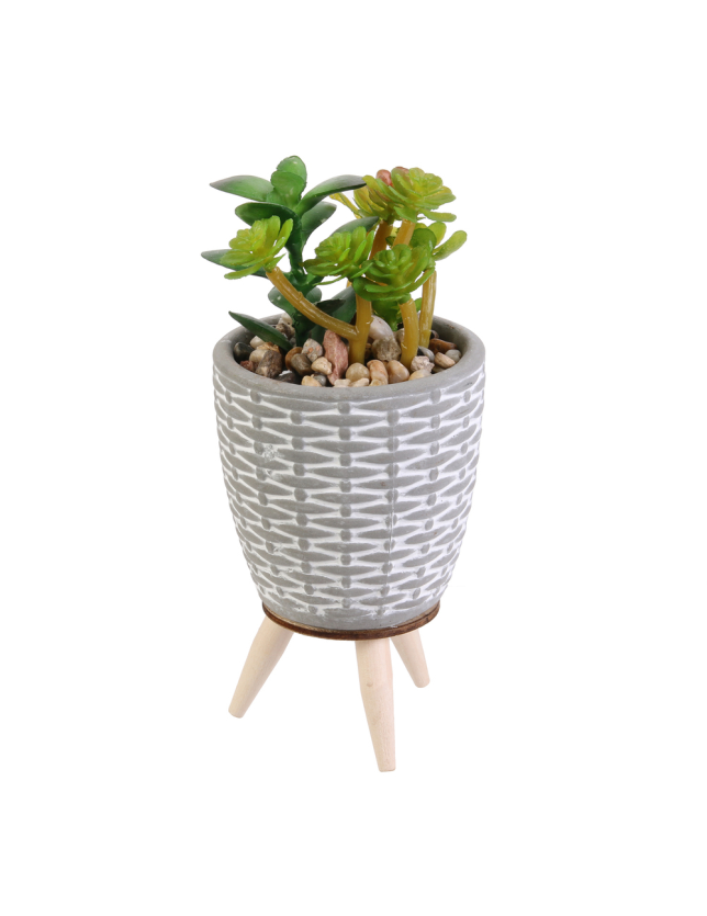 VASO COM PES COM PLANTA ARTIFICIAL - HD4105