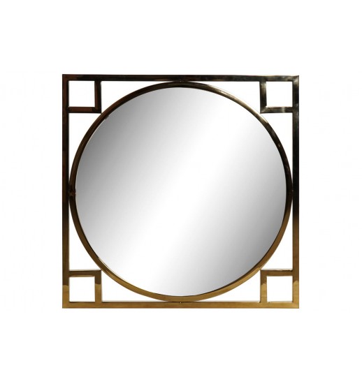 ESPELHO C/ MOLDURA METAL DOURADO BRILHANTE 70*70 - MB-162664