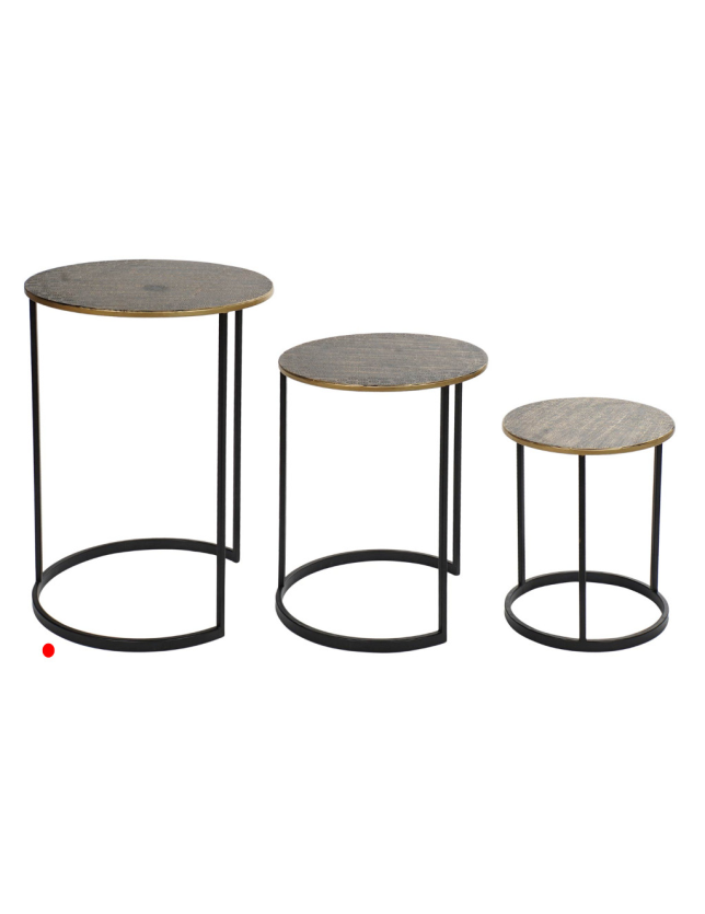 MESA APOIO METAL REDONDA ETNICO GRANDE - LD-163398