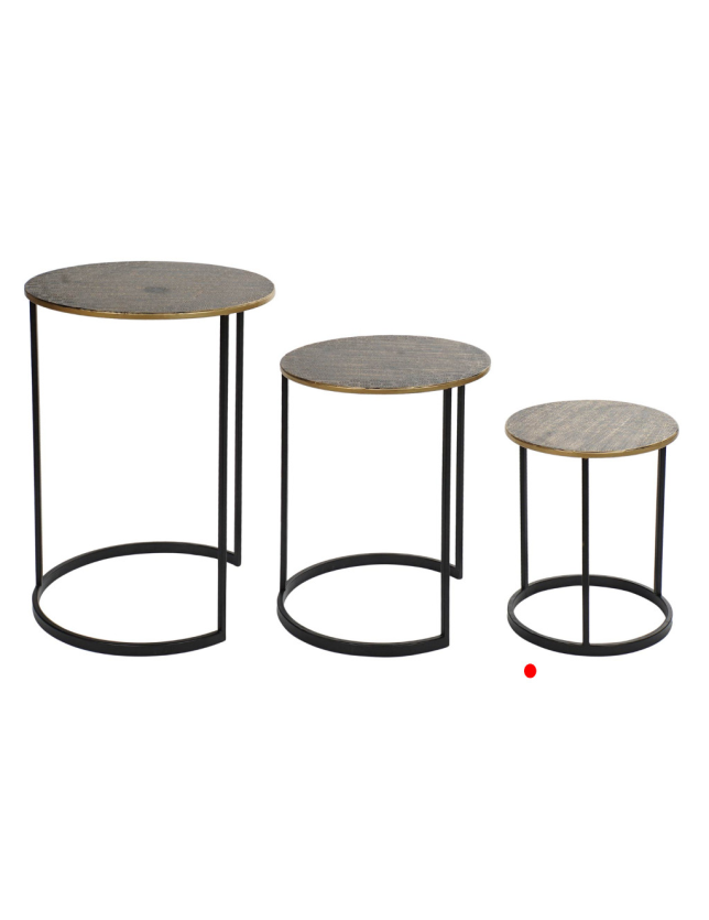 MESA APOIO METAL REDONDA ETNICO PEQUENA - LD-163398