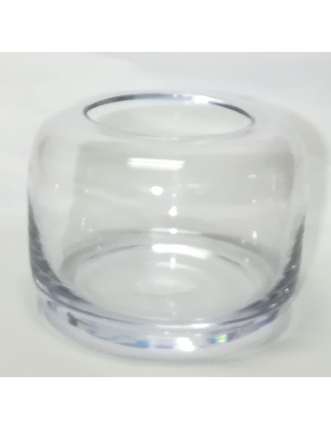 VASO CELESTE REDONDO VIDRO TRANSPARENTE H15*D20,5 - 18228