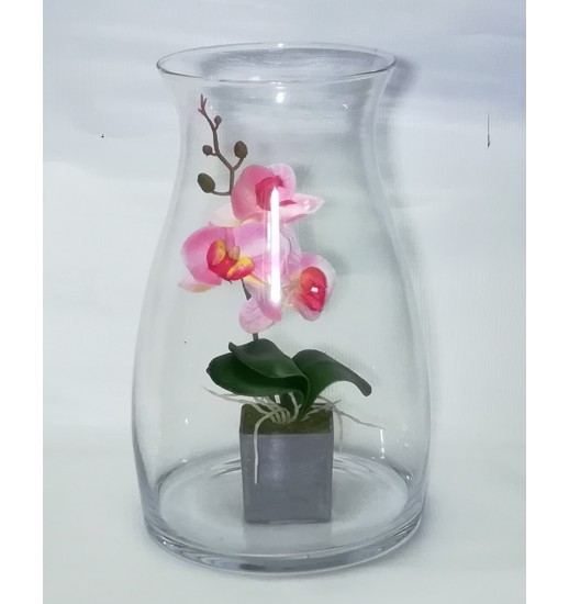 VASO JULIA REDONDO VIDRO TRANSPARENTE H30*D19 - 05436