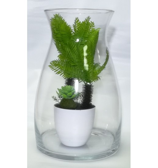 VASO JULIA REDONDO VIDRO TRANSPARENTE H38*D26 - 05437