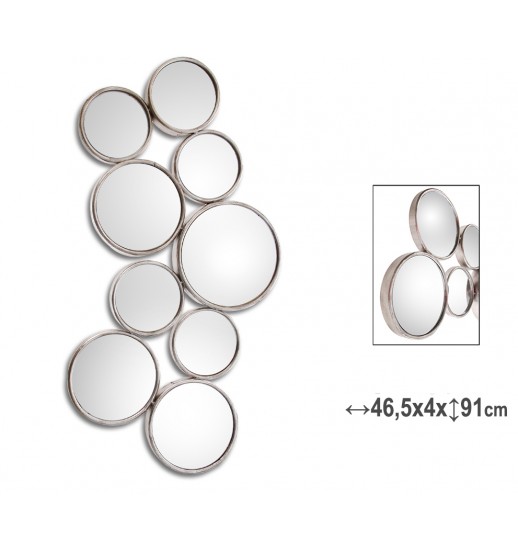 ESPELHO PAREDE METAL PRATEADO  - 72071