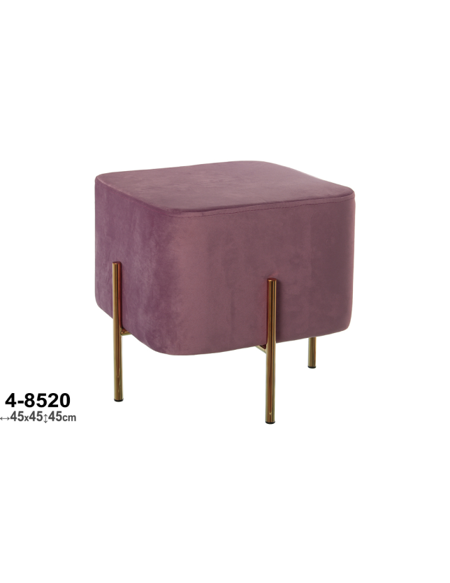PUFF ROSA COM PES METAL 45*45*45 - 48520