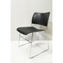 CADEIRA PRETA ESTRUTURA CROMO ASSENTO PLASTICO POLIPROPILENO  - 1894