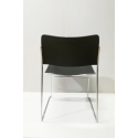 CADEIRA PRETA ESTRUTURA CROMO ASSENTO PLASTICO POLIPROPILENO  - 1894