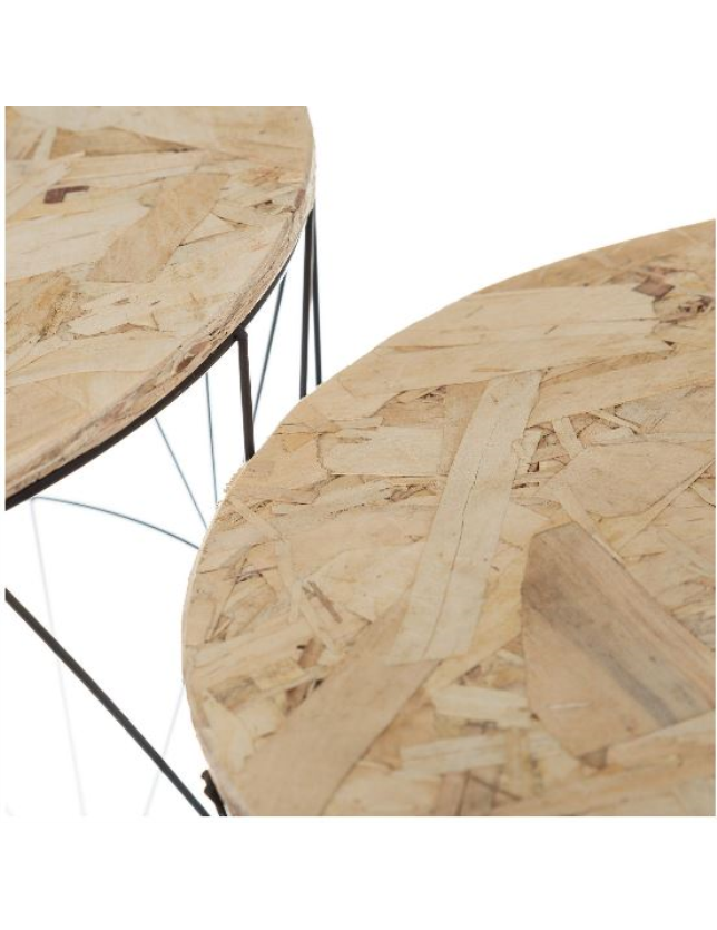 MESA DE APOIO PEQUENA METAL PRETO TAMPO OSB  - 48330 2