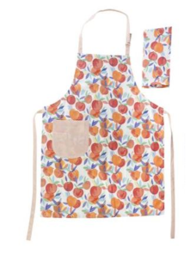 AVENTAL + PANO ALGODAO 61*103 PESSEGOS 2 MOD - LC-175761