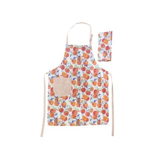 AVENTAL + PANO ALGODAO 61*103 PESSEGOS 2 MOD - LC-175761