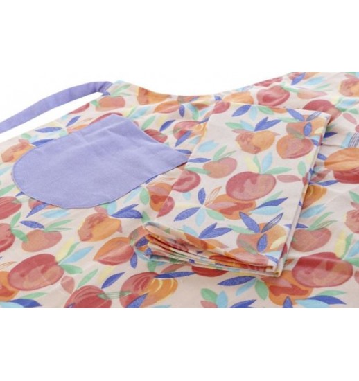 AVENTAL + PANO ALGODAO 61*103 PESSEGOS 2 MOD - LC-175761