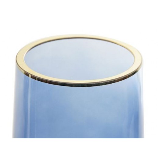 JARRA VIDRO METAL 13*13*30 AZUL - JV-178443