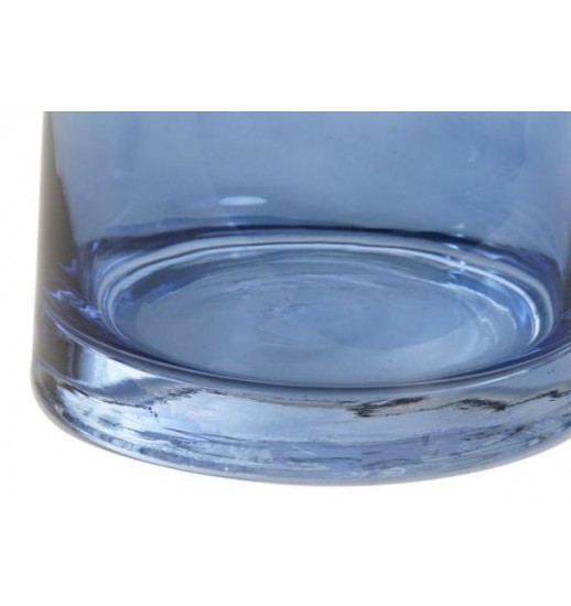 JARRA VIDRO METAL 13*13*30 AZUL - JV-178443