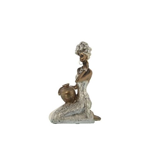 FIGURA AFRICANA DE RODILLAS 23CM - 48967
