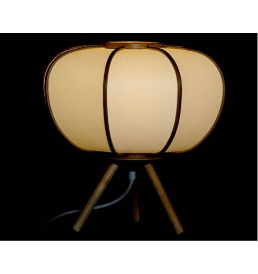 CANDEEIRO DE MESA BAMBU POLIESTER 34*34*33 NATURAL - LA-178742