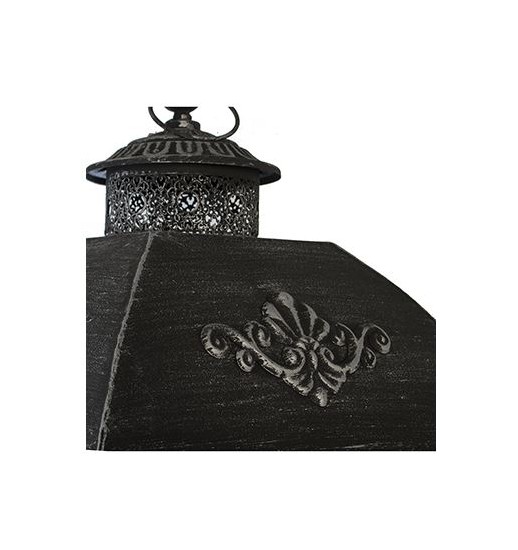 LANTERNA MADEIRA METAL BRANCA GRANDE - 76196