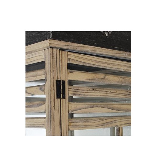 LANTERNA MADEIRA METAL BRANCA GRANDE - 76196