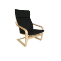 CADEIRA PKSBO CHAIR NATURAL ALMOFADA HY-112 PRETO