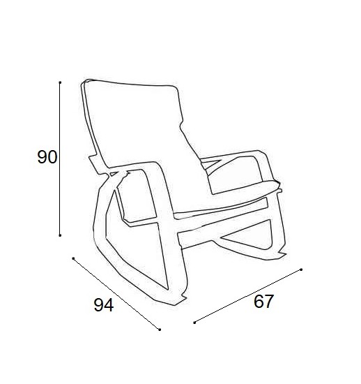 CADEIRA ROCKER II (6004)  COVER HY-112 PRETO
