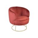 CADEIRAO C/ PE METAL DOURADO 78*72*81 VELUDO VERMELHO - MB-155426
