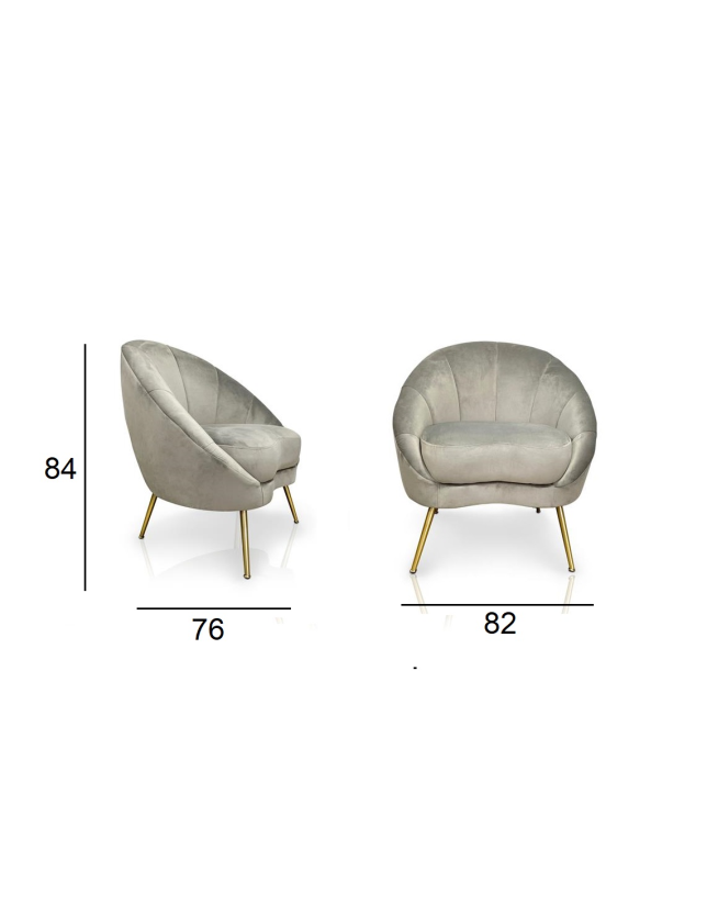 CADEIRAO CINZA C/ PES METAL 82*76*84 HZB-248-1 - 75508408 2